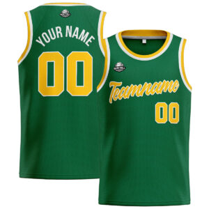 Custom Stitched Basketball Jersey for Men, Women And Kids Green-Yellow